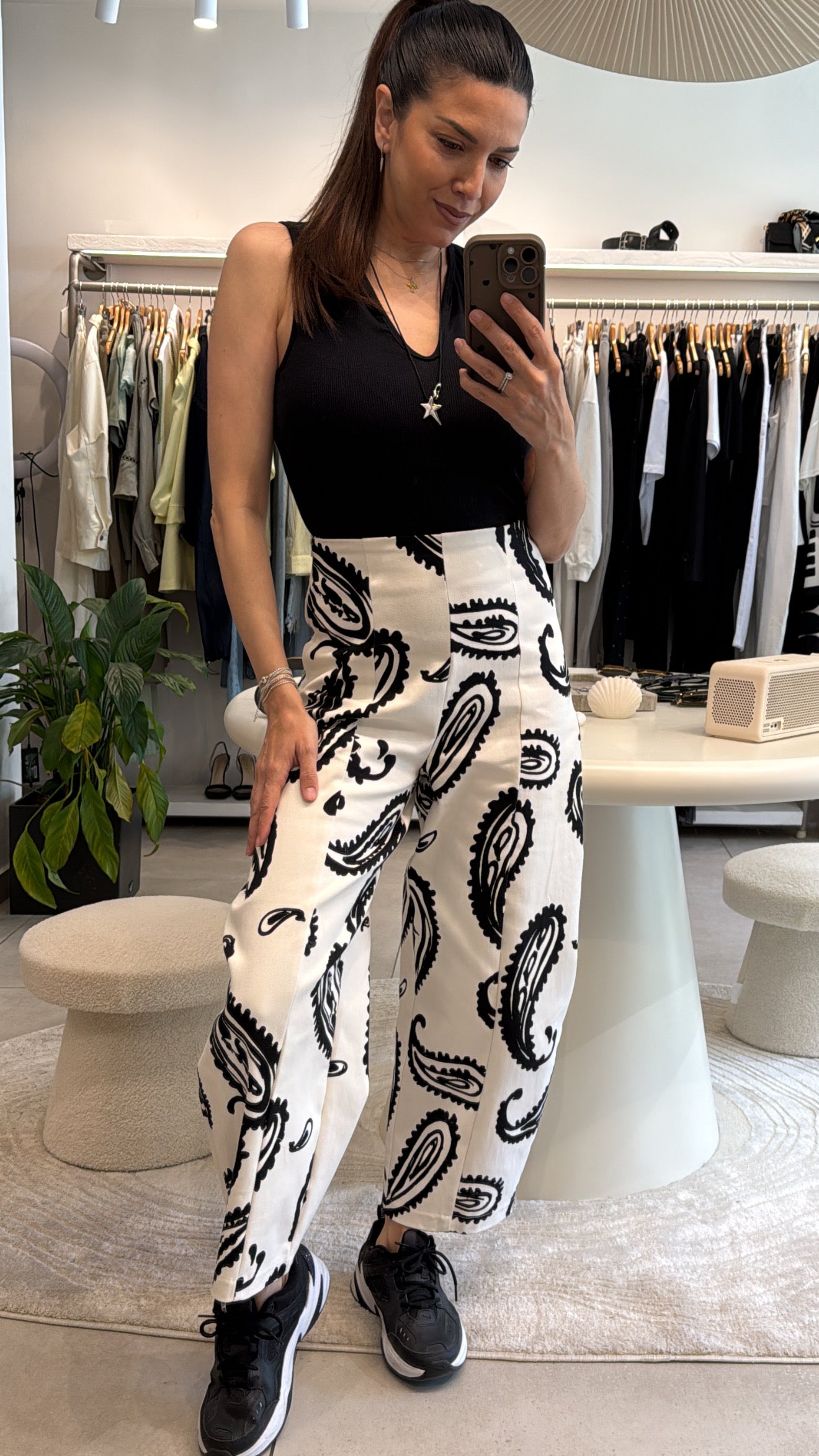 PAISLEY BALLOON HIGH WAIST JEANS