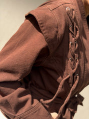 SIENNA WRAP CHOCOLATE DENIM JACKET