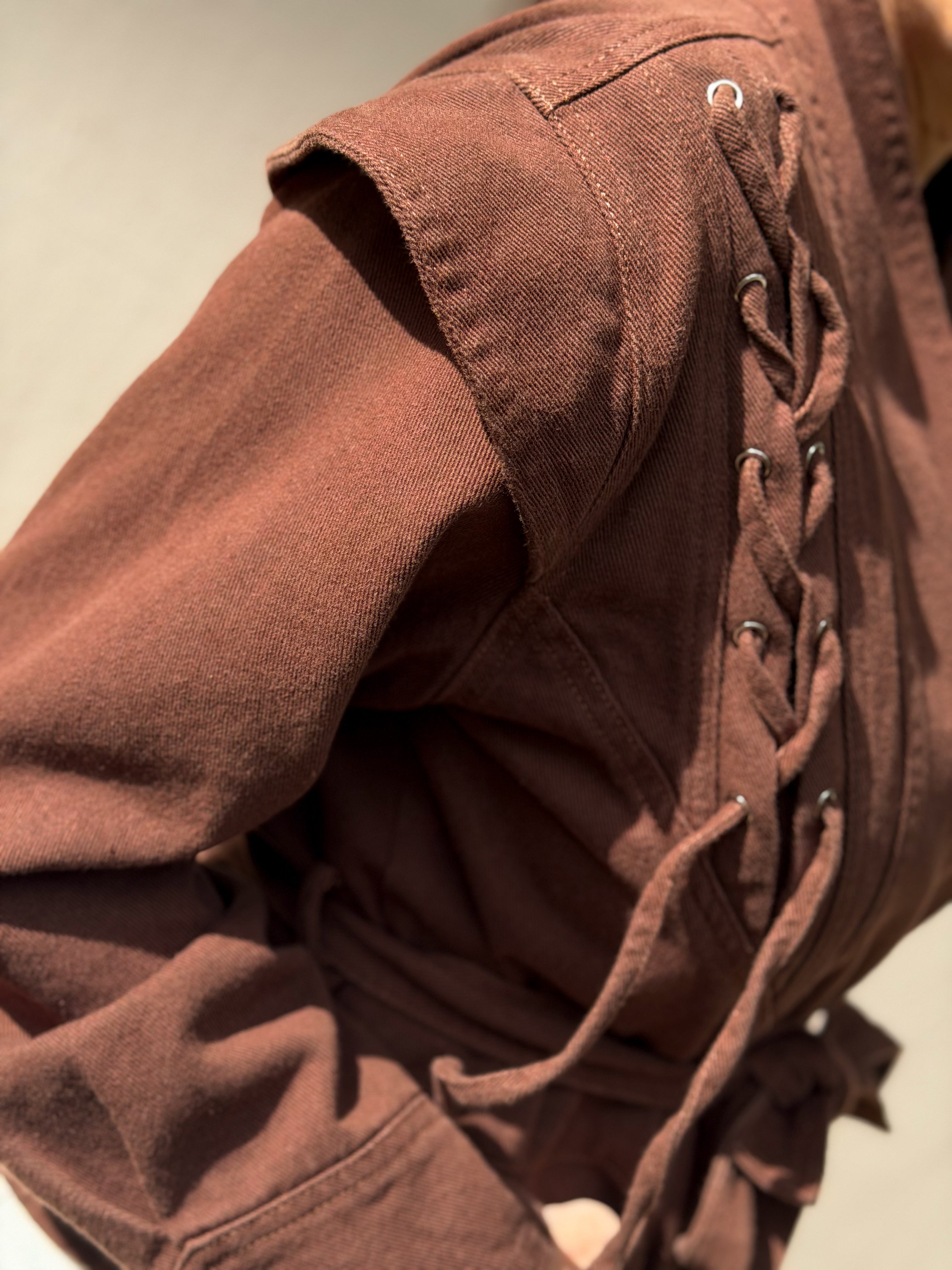 SIENNA WRAP CHOCOLATE DENIM JACKET