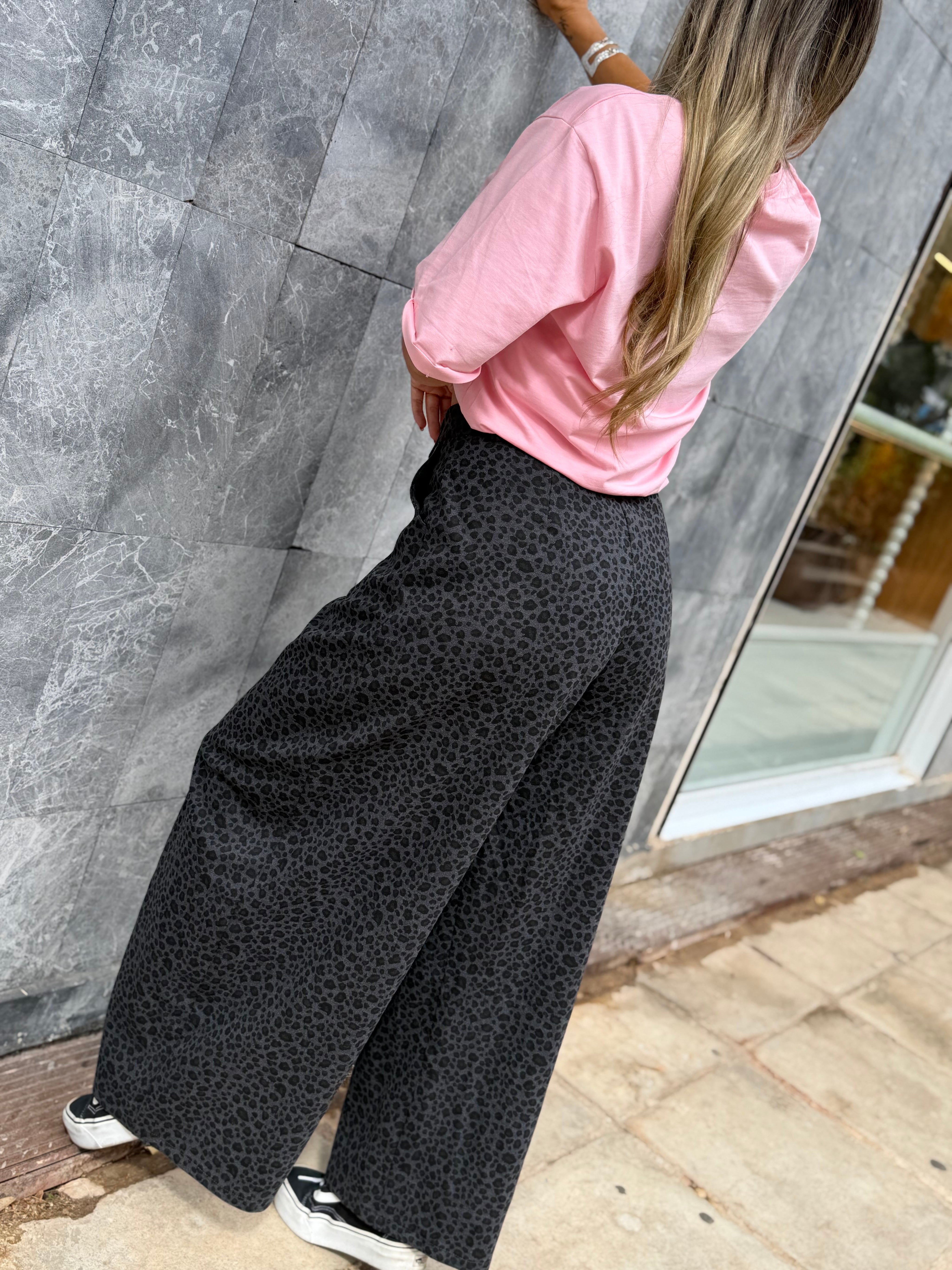 GREY LEOPARD PANTS