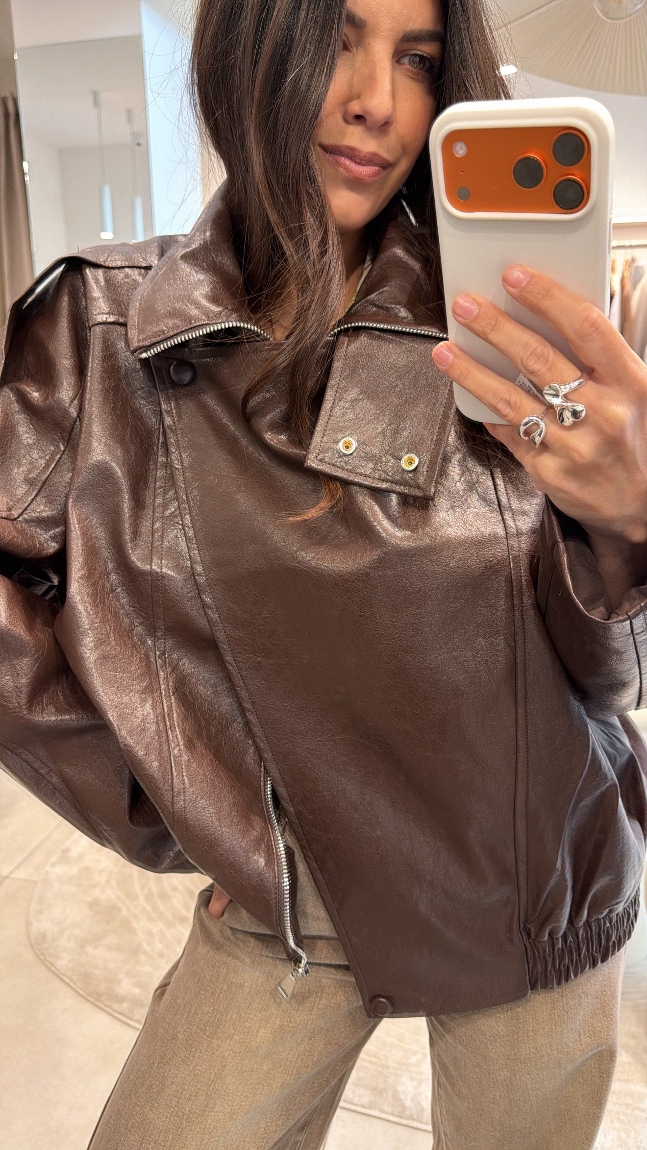 SOFT EDGE BROWN ECO LEATHER JACKET