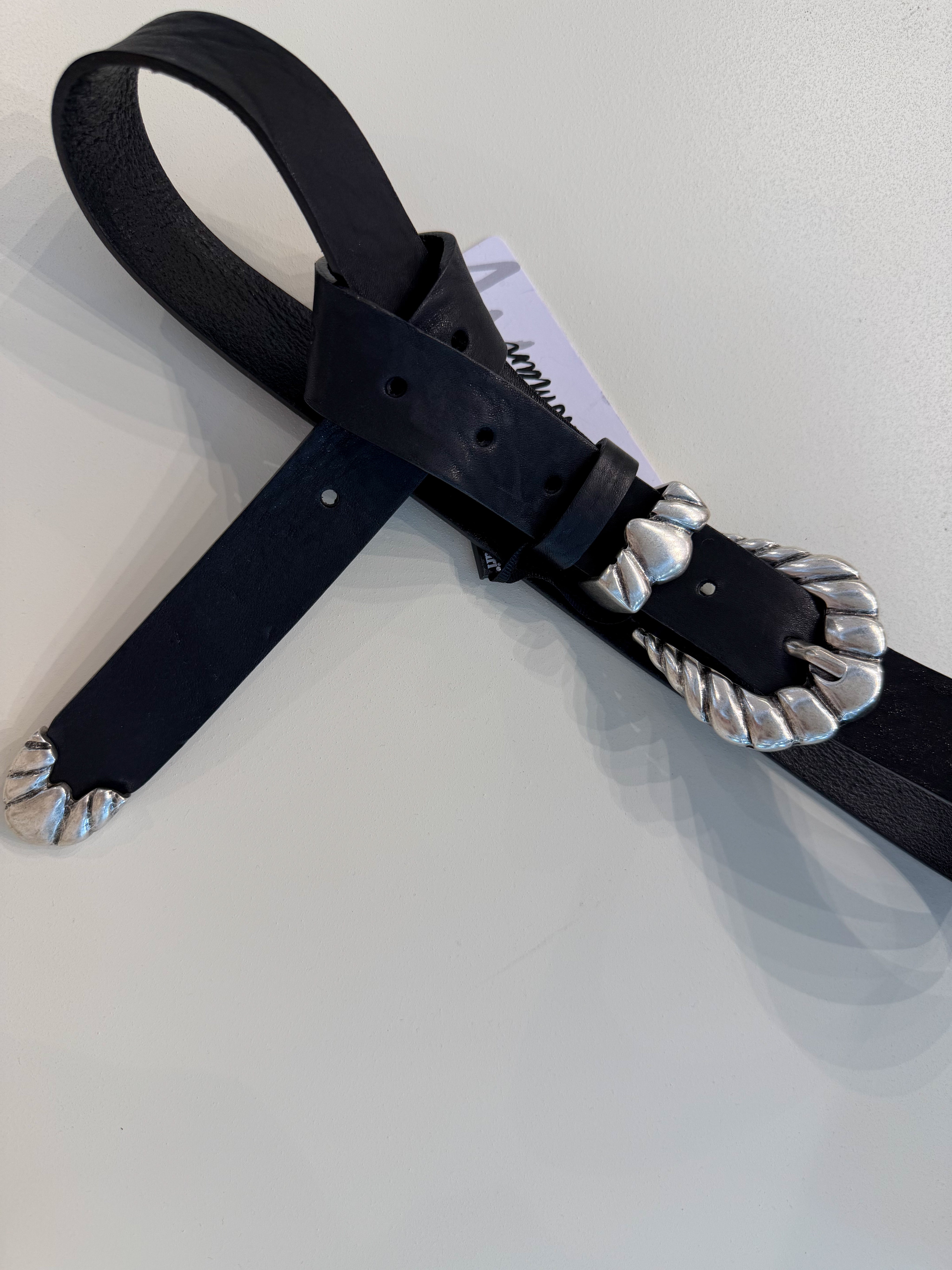WEST COAST BLACK LEATHER BELT