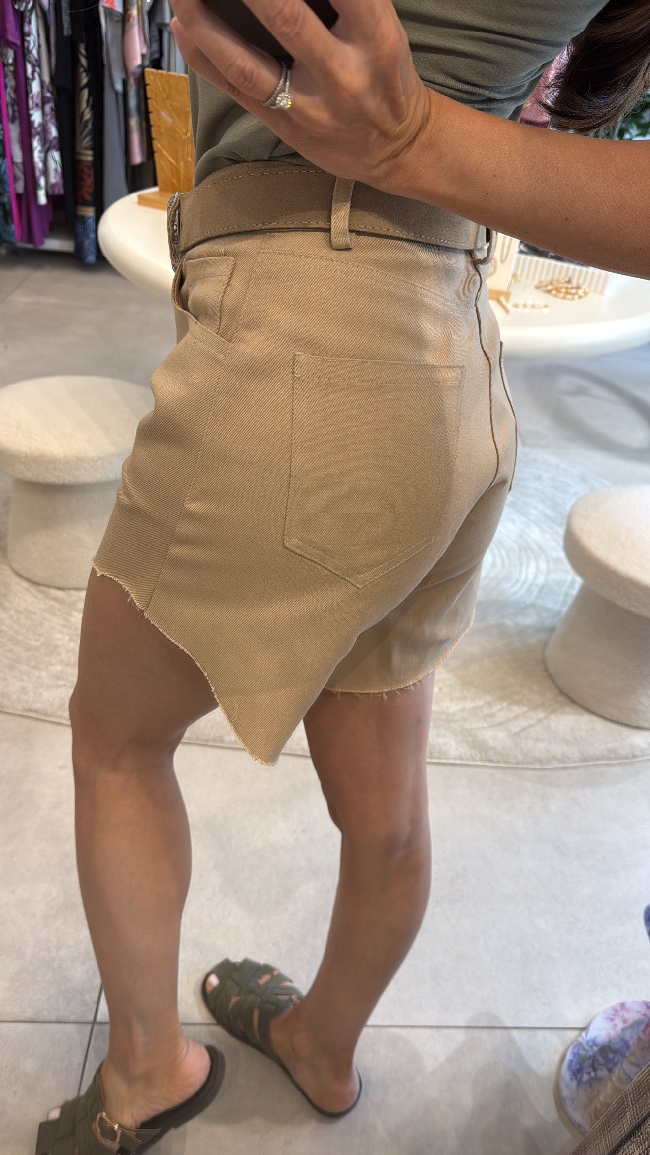 NATALI BEIGE JEAN SHORTS
