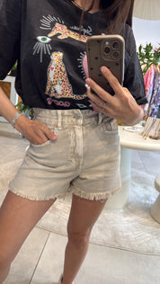 DENIM RAW EDGE SHORTS