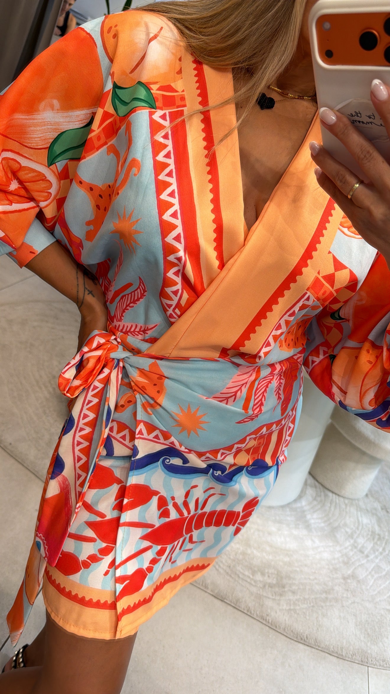 CITRUS MINI WRAP DRESS