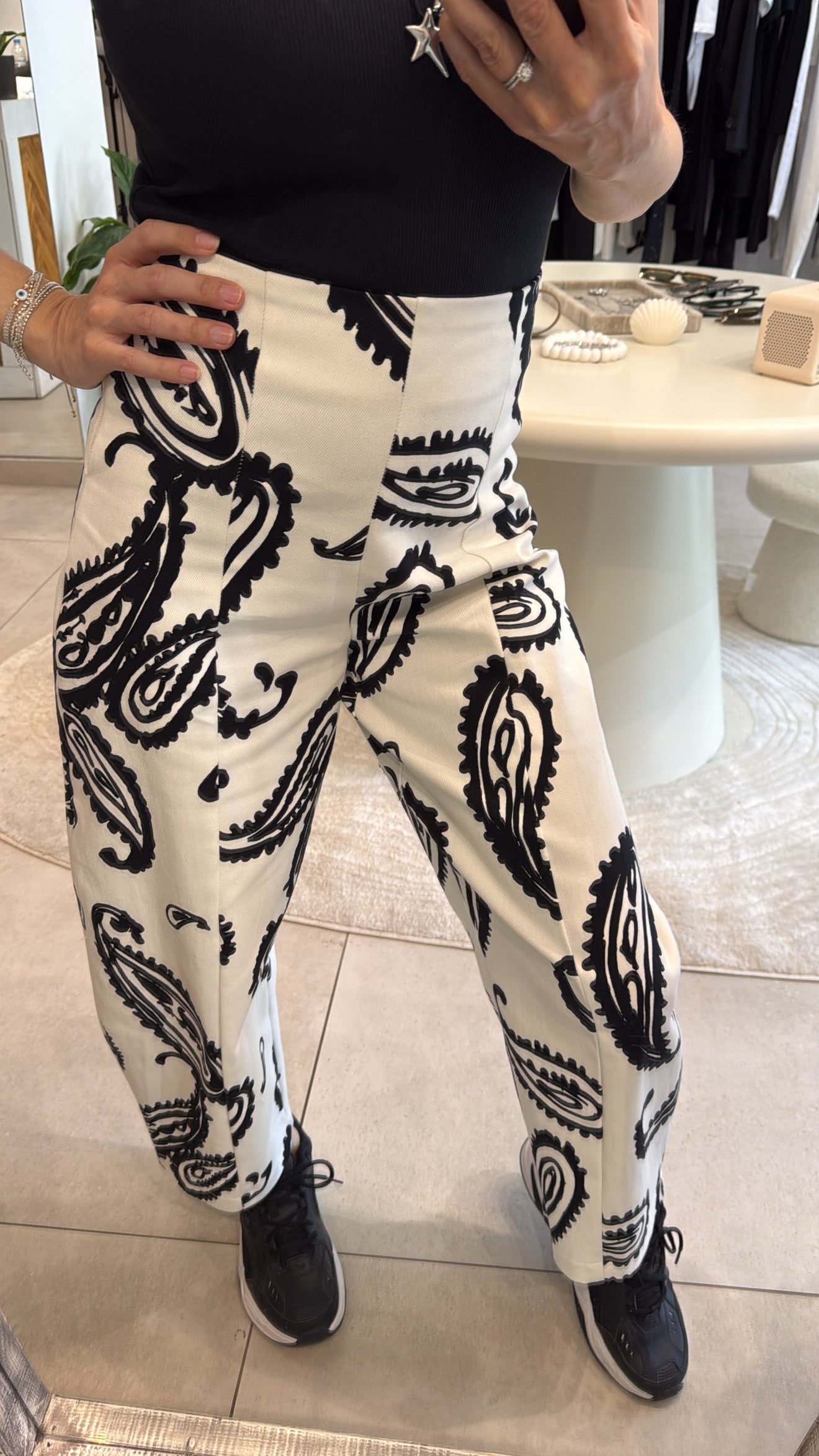PAISLEY BALLOON HIGH WAIST JEANS