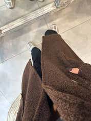 CHOCOLATE BROWN BOUCLE COAT