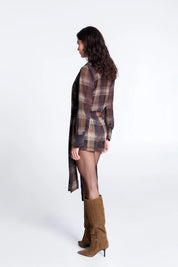 MOCHA MIRAGE PLAID SKORT
