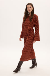 SOPHIA MIDI PLISSE DRESS