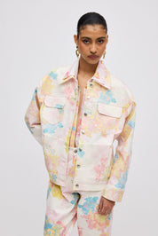 FLORAL MIST DENIM JACKET