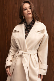 VANILLA OVERSIZED FULL LENGTH BELTED COAT