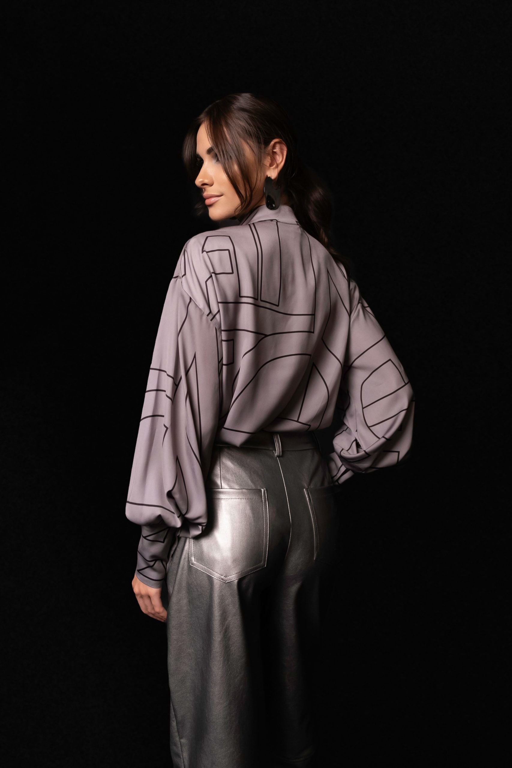 LAVEN SILVER ECO LEATHER PANTS 