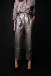 LAVEN SILVER ECO LEATHER PANTS 