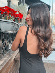 WHIPPED CREAM BLACK PLAYSUIT