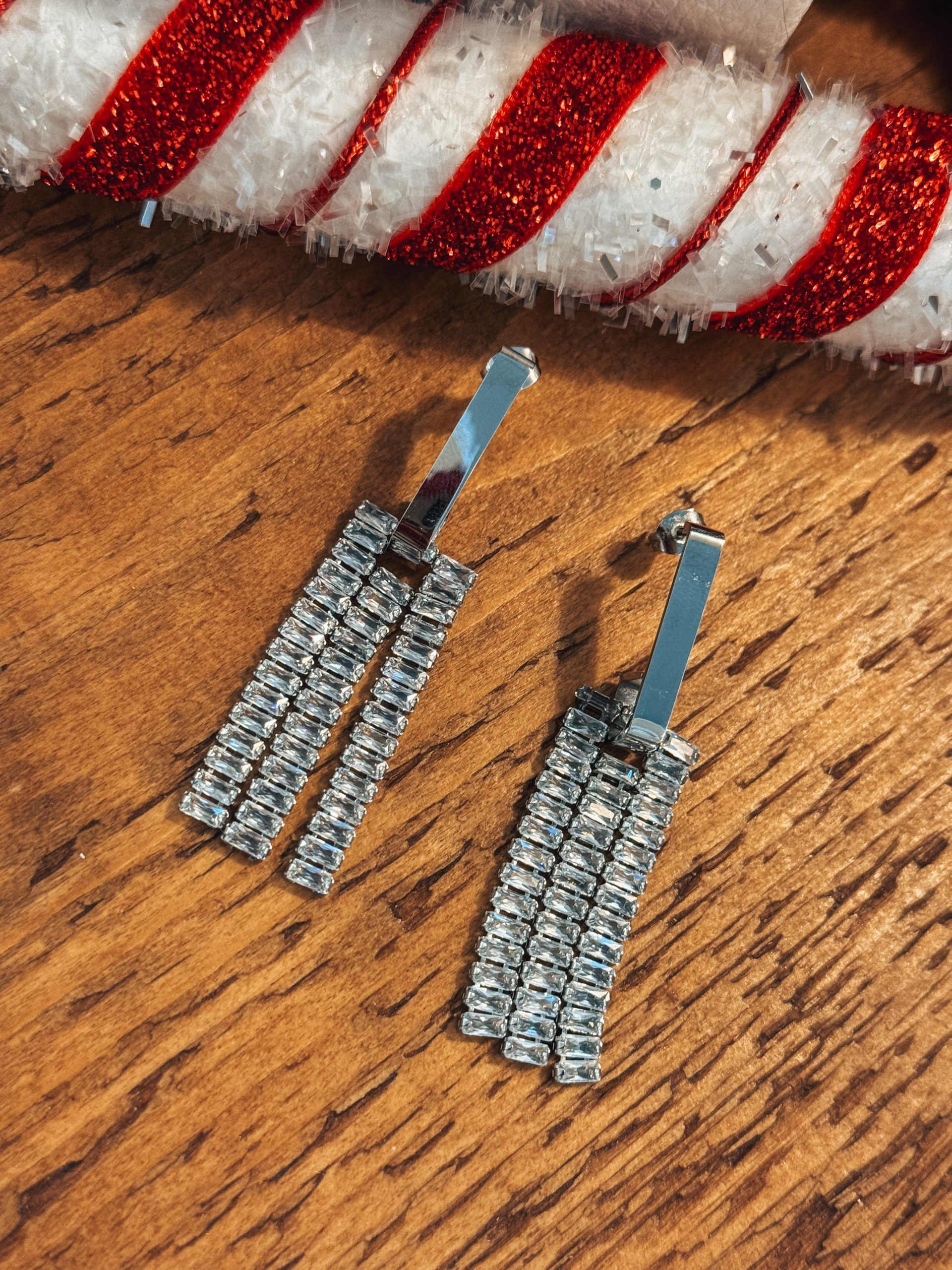 CHANDELIER SILVER STRASS EARRINGS