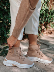 BEIGE SNEAKERS ΚΑΛΤΣΑ